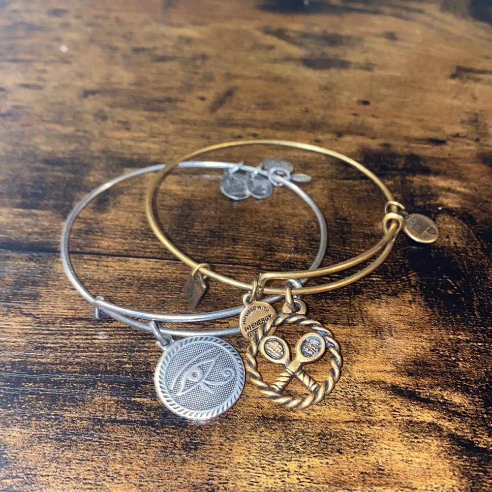Alex and Ani Bracelet Silver Evil Eye 🧿 & Gold Tennis Rackets 🎾